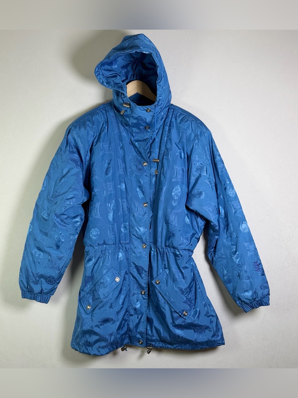NILS Vintage Women’s Blue Hooded Ski Parka Jacket Made in USA Insulated Retro 90 - Picture 2 of 14